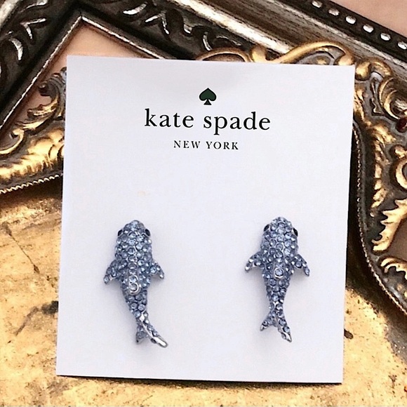 KATE SPADE • California Dreamin' Blue Shark Earrings - Picture 7 of 7